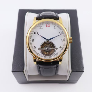 Reloj de Lujo para Hombre de Alta Gama, Gran Venta, Automático, Tourbillon, Cristal de Zafiro, Caja Plateada, Esfera de Esmalte Blanco, Correa de Cuero Negra, 2026 - Product Image 1