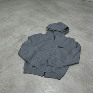 Sweat-shirt à capuche personnalisé pour homme, 100% coton, tricoté, fermeture éclair sur le devant, impression de logo, vêtement décontracté pour l'automne, coupe classique - Product Image 2