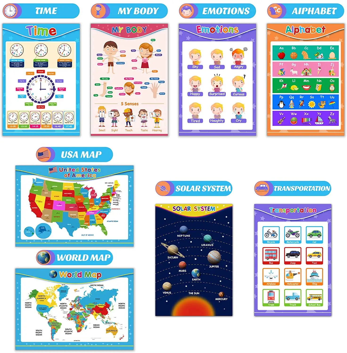 Educatief Kids Leren Posters Voor Classroom Decor En Kleuterschool Homeschool Levert