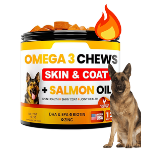 Golosinas para la Piel y el Pelaje de Mascotas OEM, Masticables Blandos, Alto Contenido en Proteínas, Pelaje Brillante, Suplemento para Perros, <span class=keywords><strong>Omega</strong></span> 3 con DHA, EPA, Biotina y Vitamina E - Product Image 1