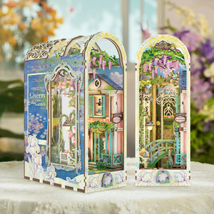 Tonecheer Giverny Garden Book Nook Cottagecore Claude Monet Artist Les Nymphéas famosi dipinti TQ138 casa delle bambole con luce a Led - Product Image 1