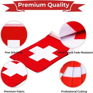 Bandera de Poliéster Duradera de Color Brillante con la Bandera de Suiza para la Escuela, Jardín, Festivales, Decoraciones para Fiestas en Interiores y Exteriores de Suiza - Product Image 4