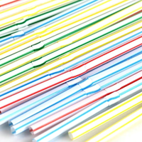 Pailles à boire flexibles télescopiques en PP OEM d'usine, 200 mm, 260 mm, de qualité alimentaire, colorées, jetables, pour bar et fête