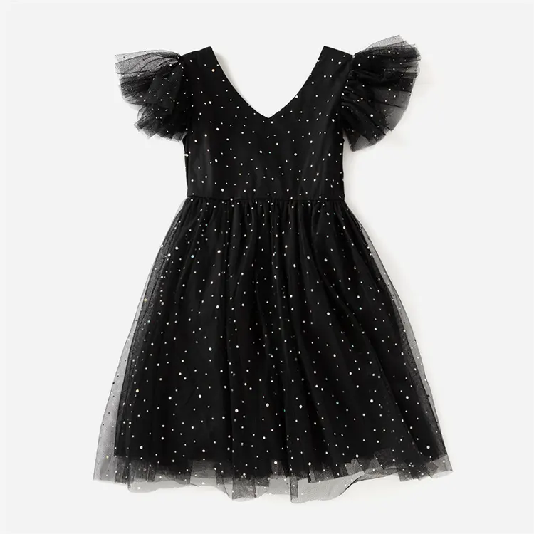 2023 summer new princess skirt Korean version of star mesh skirt cotton lined large girs dress children clothes