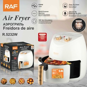 <span class=keywords><strong>Friteuse</strong></span> à air RAF conforme aux normes UE/US, grande capacité 5-6L, usage domestique, multifonction, 1500W, protection contre la surchauffe, nettoyage <span class=keywords><strong>facile</strong></span>, pour tous - Product Image 2