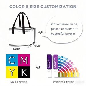 Wholesale in China Green Non-Woven Grocery Insulated Bag Shopping Non Woven Lunch Cooler Bag Nonwoven Cooler Bag With Zipper - Product Image 6
