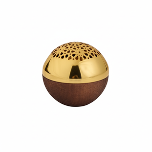 Brûleur de bakhoor arabe traditionnel en forme de boule avec diffuseur de bakhoor au design tendance en métal et en bois de qualité supérieure à vendre - Product Image 1