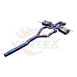 Escape con válvulas Vortex Titanium Blue para Jaguar F-TYPE 2.0T con silenciadores laterales tipo Y-Splitter y conjunto de puntas dobles centrales - Product Image 4