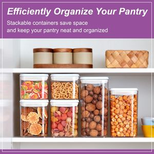 Meilleur récipient de stockage alimentaire en plastique hermétique à long terme, moderne, multi-usages, pour aliments secs, pot de rangement pour la cuisine - Product Image 5