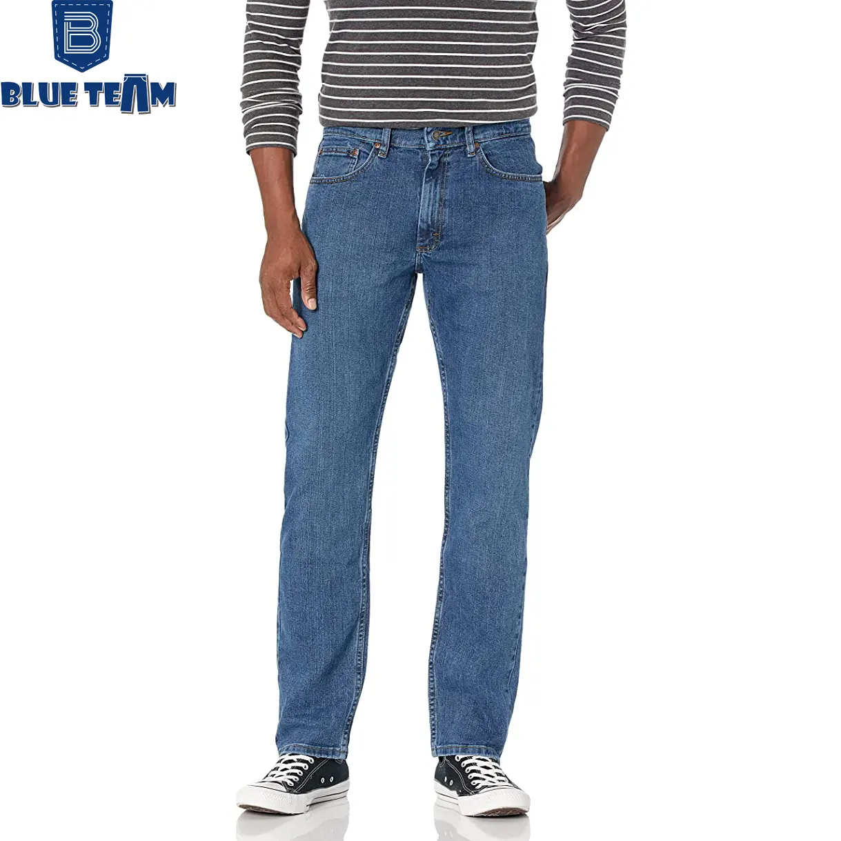Blauw Team Custom Zwarte Jeans Mannen Fit Fashion Heren Denim Jeans Rits Klassieke Skinny Jeans Mannen Lange Broek