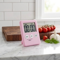 SW jam tangan dapur multifungsi, Timer elektronik persegi Digital jam hitung mundur Stopwatch rencana belajar waktu penggunaan rumah tangga