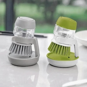 Cepillo para platos con dispensador de jabón, cepillo multiusos con dispensador de jabón para el hogar, cepillo universal para cocina con bandeja. - Product Image 3