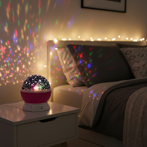 Projecteur d'étoiles, lampe de nuit 3D LED, alimentation USB 5V, lumière de nuit rotative, <span class=keywords><strong>projection</strong></span> de lune et d'étoiles pour la décoration de la chambre d'enfant - Product Image 1