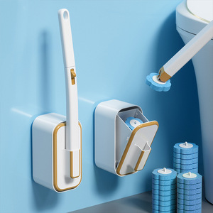 <span class=keywords><strong>Spazzola</strong></span> per WC Usa e Getta Senza Angoli Morti per Uso Domestico, Gadget <span class=keywords><strong>Autopulente</strong></span> da Parete per WC con Testine Sostituibili - Product Image 4