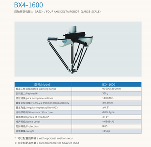 Pequeño robot industrial paralelo de alta velocidad inteligente mano araña silenciosa puede monitorear y mantener de forma remota el brazo robótico - Product Image 6