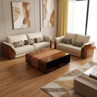 Ensemble de canapés en cuir de luxe pour salon, design italien moderne, idéal pour villa de luxe, mobilier complet pour la maison