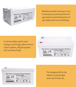 Baterías Solares <span class=keywords><strong>de</strong></span> Plomo-Ácido Selladas <span class=keywords><strong>de</strong></span> Larga Duración, 12V 250Ah, Batería <span class=keywords><strong>de</strong></span> <span class=keywords><strong>Gel</strong></span> UPS Libre <span class=keywords><strong>de</strong></span> Mantenimiento <span class=keywords><strong>para</strong></span> Uso Doméstico - Product Image 5
