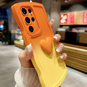 Funda de Teléfono de Lujo con Degradado de Color en Forma de Corazón para <span class=keywords><strong>Samsung</strong></span> S26 Ultra S25 S24 S23 S22 S21 S20 A50 A37, Funda Suave con Correa para la Muñeca - Product Image 5