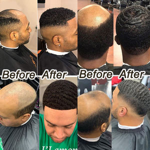 Tupé Afro Completo de PU al por Mayor para Hombre, Reemplazo de Cabello Humano, Ligero, Cómodo, Aspecto Natural, Fácil de Usar - Product Image 6