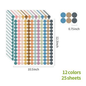 Etiqueta Adhesiva Personalizada de Vinilo en Rollo, Etiqueta Redonda de Codificación por Colores, Etiqueta para Libros, Marcado, Identificación, Inventario, Hoja de Etiquetas - Product Image 4