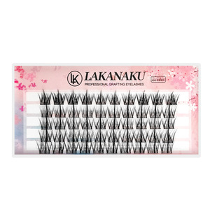 Lakanaku Professional Grafting Eyelashes Individual Lashes Invisible Band Natural Long Slender Upper Lashes - Product Image 1