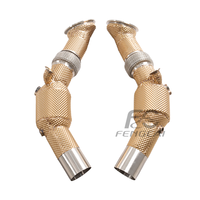Header Knalpot Downpipe Olahraga Berinsulasi Emas untuk Ferrari SF90 3.9T V8 2019-2023 Pipa Knalpot Mobil Baja Tahan Karat Peningkatan Tenaga