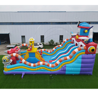 Château gonflable géant de qualité commerciale en PVC pour parc d'attractions, combo château gonflable et aire de jeux gonflable pour enfants