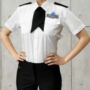 OEM özel kısa veya uzun kollu erkek gömlek Epaulet gömlek + siyah pantolon özel Ailine Pilot gömlek üniforma seti