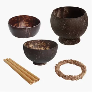 Vietnamese Lacquer Coconut Bowl Cheap Price Vietnam With Flower Pattern Wooden From Handicraft Handmade Natural Wholesales Bowls