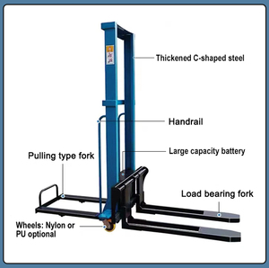 シンプル操作30000kg負荷容量ポータブル油圧パレットセルフローディングリフティングフォークリフト手動スタッカーレストラン用 - Product Image 5