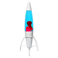 Abat-jour moderne Funky White Relaxation Nouveauté Métal Mouvement Lumière Flottant AC Insertion Directe Abat-jour Fusée Blanche Lampe à Lave Rouge