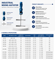 Agitateur vertical en acier au carbone pour cuve de floculation et de sédimentation