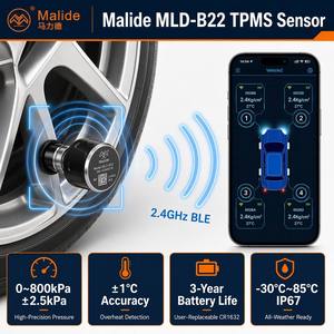 TPMS Bluetooth para Coche, Remolque, RV, Universal, 4 Sensores Externos, Detección de Sobrecalentamiento, Alarma de Presión de Neumáticos de 0-800 kPa, CE FCC ISO 14001 - Product Image 1