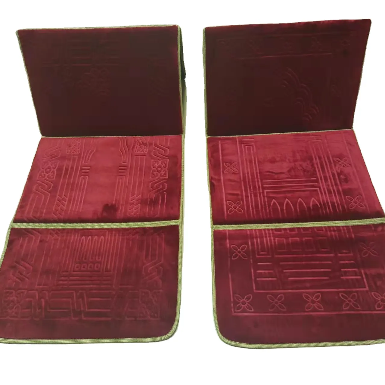 Tapis de prière musulman islamique à la mode, tapis de méditation pliable de voyage, avec repose-dos et poche, offre spéciale