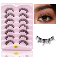 Bulu Mata Palsu Serat Sintetis 3D Grosir, Natural Wispy Full Strip Lashes untuk Salon dan Riasan Sehari-hari