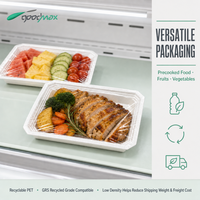 Barquette en mousse PET de qualité alimentaire jetable pour l'emballage de viande, fruits et légumes, avec une bonne résistance à l'huile et une isolation thermique