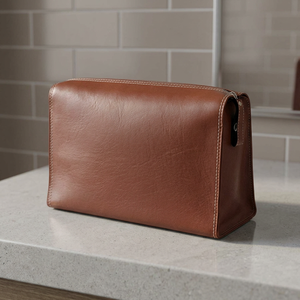 Bolsa de Maquillaje Personalizada al por Mayor, Hecha a Mano, de Cuero Genuino de Lujo, con Cierre de Cremallera, de Alta Calidad, Duradera y Personalizable - Product Image 3
