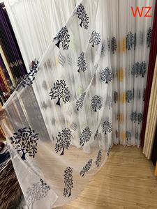 高品质轻质透气透明涤纶窗帘面料刺绣图案客厅编织出厂价格 - Product Image 5