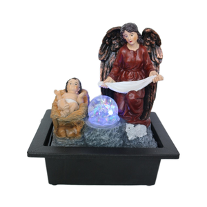 Fuente de Agua con la Sagrada Familia, Estatua de Resina del Belén para Decoración del Hogar durante Todo el Año, Centro de Mesa Relajante - Product Image 1