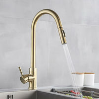 Robinet de cuisine extractible sans plomb en acier inoxydable 304 (SS30)