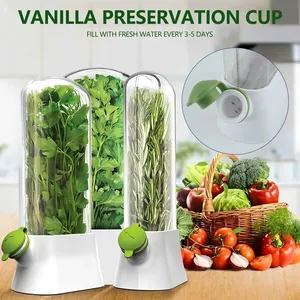 Wholesale Herb Saver for Refrigerator, Vegetable Preservation Bottle , Fresh 2-3weeks Cilantro <b>Mint</b>, Parsley Asparagus - Product Image 2