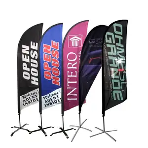 Custom Advertising Outdoor Sign Cheap Advertising Wind Blade Church Feather Banners Custom Made Wing Beach Flag For Sailing