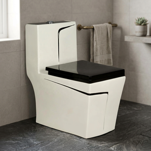 WC monobloc en céramique blanche carrée, à siphon occidental, à poser au sol, pour salle de bain d'hôpital - Product Image 5