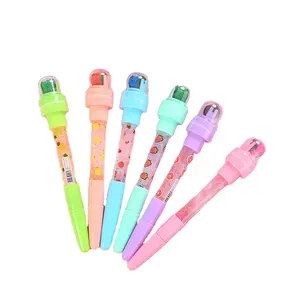 5 in 1 Kids Girly Papeleria Bubble Lighting Rolling Stamp Ball Pen Magic Novelty Bubles Glowing Plastic Floating Stamp Oil Pen