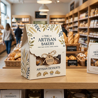 Pochettes en papier gaufré mat biodégradable et écologique, imprimées sur mesure, pour l'emballage alimentaire de pâtisseries et desserts en boulangerie