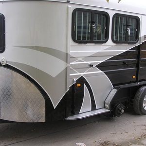 Heavy-Duty Luxury 2-Horse <b>Towable</b> Food Trailer 4-Wheel Adjustable Angle Load Cargo Transport Durable Aluminum Alloy Design - Product Image 6