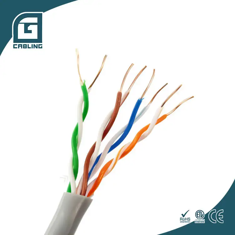 Gcabling UTP Cat5e cable 1000FT 305Meters PVC jacket CCA solid data ethernet Lan cable indoor Cat 5e internet network cable