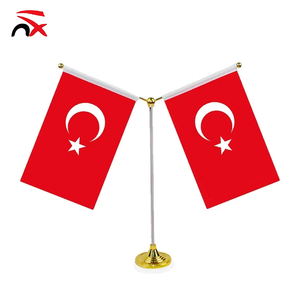 Bandiera da Tavolo <span class=keywords><strong>Turca</strong></span> di Alta Qualità Personalizzata a Forma di Y con Asta e Supporto per Decorazione Domestica - Product Image 1