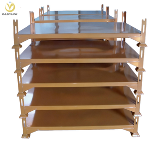 מערכת מדפים ניידת אנכית מפלדה לגלילי טקסטיל, ניתנת לערום במחסן, עם ציפוי אבקה להגנה מפני קורוזיה. - Product Image 3