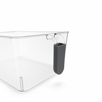 Boîtes de rangement multifonctionnelles modernes et transparentes pour congélateur et garde-manger, avec poignée intégrée, en plastique sans BPA